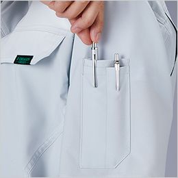 自重堂 77610 [春夏用]Z-DRAGON GREEN エコ製品制電ストレッチ半袖ジャンパー[男女兼用] 左袖ペン差し
