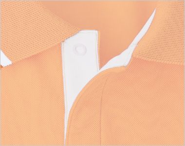 自重堂 WH90318 Whisel 半袖/ドライポロシャツ[男女兼用] テープ一体型スナップボタンで、表面に凹凸がなく安全。着脱も簡単です。