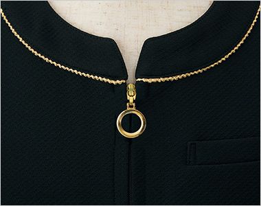 en joie(アンジョア) 42059 [春夏用]チュニックジャケット[吸汗速乾/2WAYストレッチ/高通気] きらめきパイピング
黒地に輝くきらめくパイピング。チェーンアクセサリーのように見える華やか仕様です。
