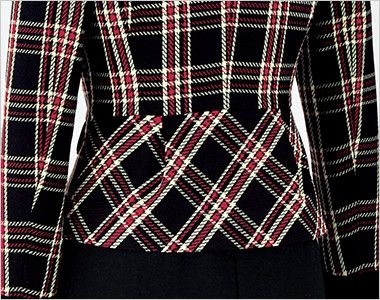 en joie(アンジョア) 81790 [通年]鮮やかチェック柄と個性的な襟が好感度のジャケット ペプラム仕様で後ろ姿の美人度アップ！