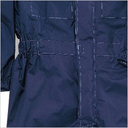 3291 カジメイク レインツナギ(男女兼用) 平ゴム入りのウエストで、締めつきすぎず緩すぎずのフィット感
