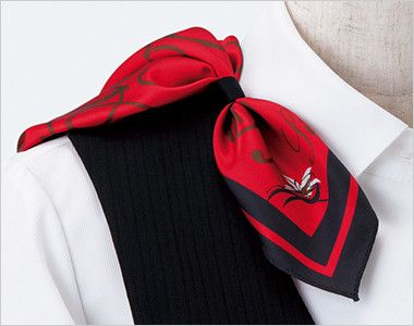 EAJ518 enjoy ロングジャケット ストライプ 衿もとにスカーフのズレを防ぐループが付いています。ワンタッチで形が決まります。