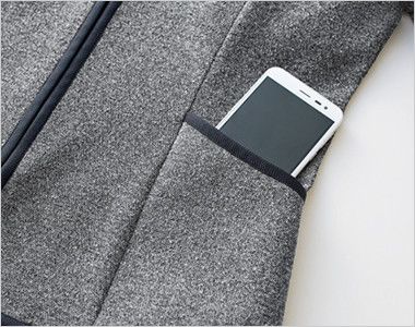 Enjoy EAJ716 [通年]ノーカラー ニットジャケット[ツイード] スマートフォンもすっぽり入る大容量ポケット