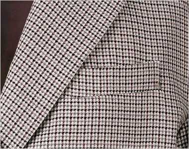 Enjoy EAJ793 [通年]ダブルジャケット [チェック/ナチュラルストレッチ] 破れにくい布袋と縫製の補強仕様の胸ポケット。
