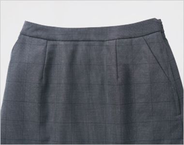 Enjoy EAS759 [通年]Aラインスカート[ストレッチ/チェック] カーブベルト。ウエストラインに沿うカーブで、お腹まわりの圧迫感を軽減。