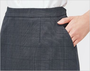 Enjoy EAS759 [通年]Aラインスカート[ストレッチ/チェック] 大容量ポケット