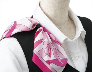 Enjoy EAW643 [通年]マタニティドレス[無地] 衿もとにスカーフのズレを防ぐループが付いています。ワンタッチで形が決まります。


