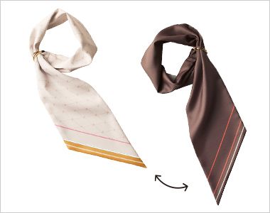 Enjoy EAZ1019 [通年]ロングスカーフ（リバーシブル） 表裏で色柄が異なるリバーシブル仕様（ブラウン×ベージュ）
