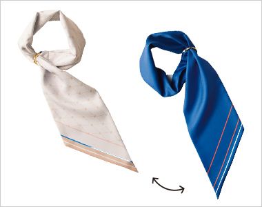 Enjoy EAZ1019 [通年]ロングスカーフ（リバーシブル） 表裏で色柄が異なるリバーシブル仕様（ブルー×グレー）
