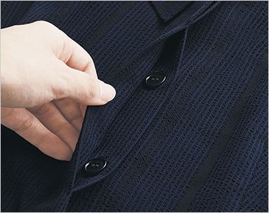 Enjoy ESA1031 [春夏用]オーバーブラウス[吸汗速乾/UVカット/2WAYストレッチ] 隠しボタン仕様。