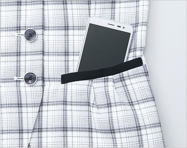 ESA661 Enjoy オーバーブラウス エアメッシュチェック 大容量ポケット