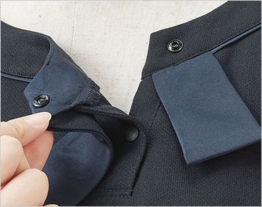 Enjoy ESP1034 [春夏用]ポロシャツ[UVカット/ニット/吸汗速乾] ドットボタン仕様。スナップで着脱カンタン！着替えの時短にも◎。