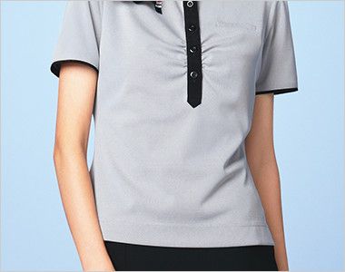Enjoy ESP453 [春夏用]キレイめオフィスポロシャツ(ミニスカーフ付) ボディラインをひろわないシルエット