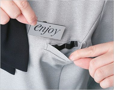 Enjoy ESP706 [春夏用]ベーシックのオフィスポロシャツ(リボン付) Ｗネームループ付きポケット