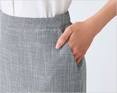 Enjoy ESS733 [春夏用]セミタイトスカート [ツイード/吸汗速乾/吸熱冷感/消臭] 大容量ポケット付き