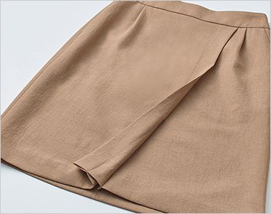 Enjoy ESS775 [春夏用]メランジ調素材のセミタイトスカート[ストレッチ/吸汗速乾] ラップ風デザイン