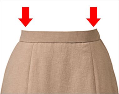 Enjoy ESS776 [春夏用]メランジ調素材のフレアスカート[ストレッチ/吸汗速乾] 後ろ脇ゴム。ゴムを見せずにウエストを美しく。
