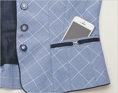 Enjoy ESV555 [春夏用]ベスト チェック 大容量ポケット