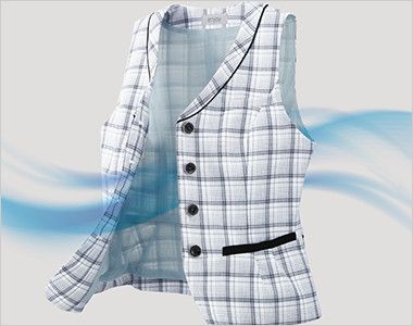 ESV662 Enjoy ベスト エアメッシュチェック 