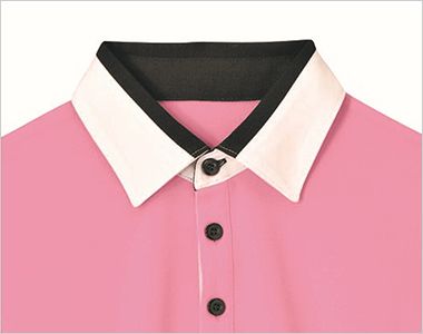 HM2449 ハートグリーン ドライプルオーバー(男女兼用) 襟の濃色切り替えと、それぞれの生地色に合わせて選んだボタンが、シンプルなデザインを引き立てます。衿裏も濃色で汚れが目立ちにくく、清潔感をキープします。