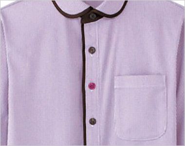 HM2658 ハートグリーン 長袖ニットシャツ(男女兼用) 内側には隠しボタンが付いており、隙間から肌や下着がチラ見えするのを防ぎます
