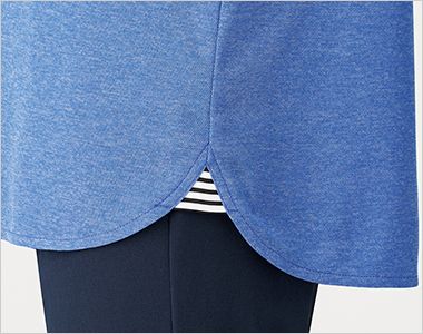 HSP017 ハートグリーン 半袖ポロシャツ[男女兼用] ボーダー配色がワンポイントになり縫い目を補強した仕様。腰まわりのチラ見えも防ぎます。