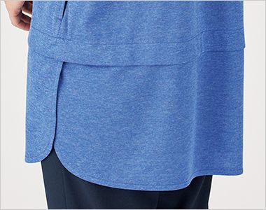 HSP018 ハートグリーン 半袖ロングポロシャツ[男女兼用] 気になる腰まわりをカバーできる長めの丈。