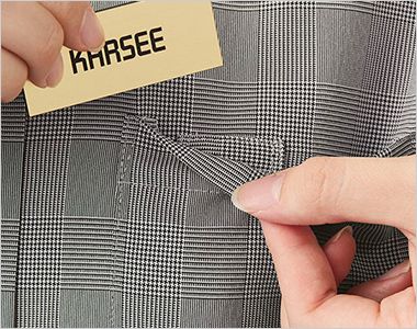 ユニセックススタンドカラーシャツ(長袖) ネームループ