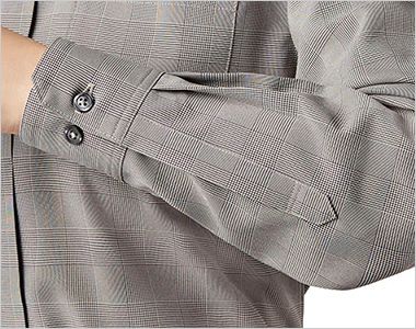 ユニセックススタンドカラーシャツ(長袖) 袖口調整カフス