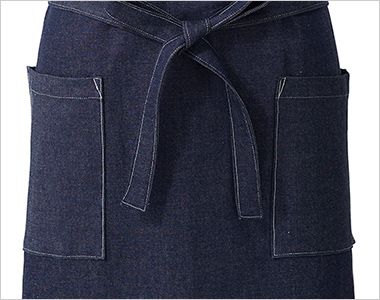 興栄繊商 KD80 胸当てデニムエプロン（X型）[女性用] マチ付ポケット
