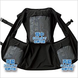 クロダルマ 26535-S [春夏用]メッシュベスト（保冷剤付き） 保冷剤装着状態