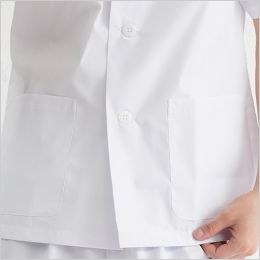 1-602 Montblanc 襟あり白衣/半袖(男性用) ポケット付き