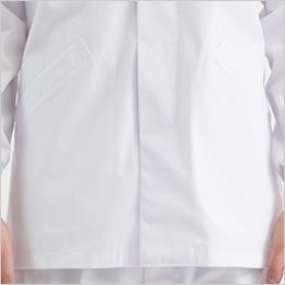 1-603 Montblanc 襟あり白衣/長袖(男性用・ゴム入り) 両脇に斜め口のポケット付き