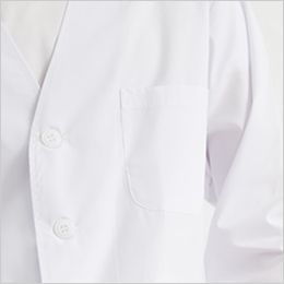1-611 Montblanc 襟なし白衣/長袖(男性用・ゴム入り) 胸ポケット付き