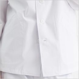1-611 Montblanc 襟なし白衣/長袖(男性用・ゴム入り) 両脇に斜め口のポケット付き
