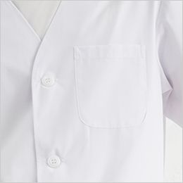 1-612 Montblanc 襟なし白衣/半袖(男性用) 胸ポケット付き