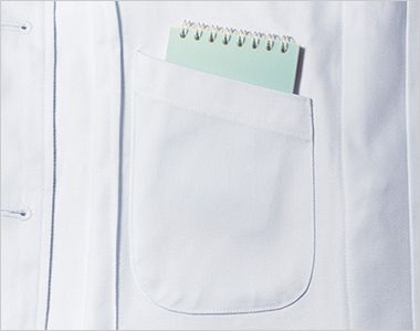 2-661 Montblanc 調理コート/七分袖(男女兼用) コート内側に四角のポケットが付いています。