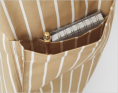 5-851 852 853 854 Montblanc X型胸当てエプロン(男女兼用) 右ポケット内部には小物が整理しやすい内ポケット付き。