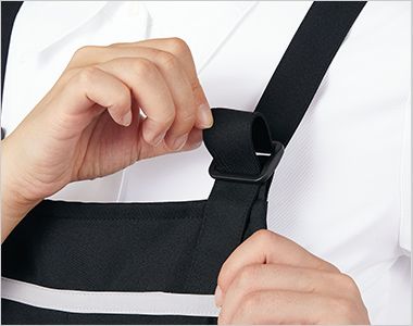 5-880 888 889 Montblanc 胸当てエプロン [男女兼用] 肩ひものアジャスターで肩ひも・腰ひもの長さを調整。