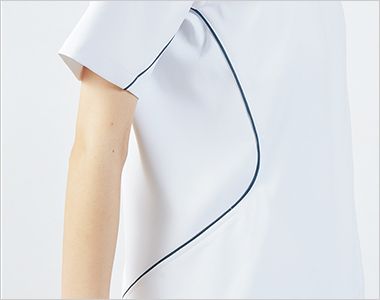 CHM058-0102 アシックス(asics) ナースジャケット(女性用) ウエストまわりを細くスッキリ見せるパイピングデザイン