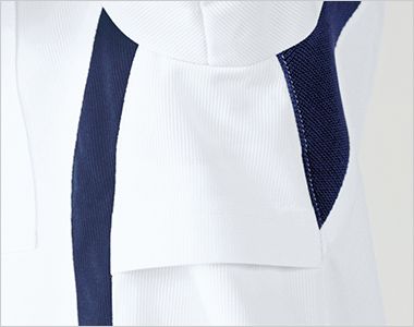 CHM301-0109 アシックス(asics) ニットスクラブ 半袖ジャケット(男女兼用) 脇下ベンチレーション
衣服内の通気性を高めるベンチレーション仕様
