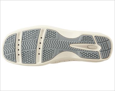 FMN509-01 アシックス(asics) ナースウォーカー 509 靴 常に新鮮な空気を取り入れるサイドベンチレーションと、内部にこもった熱や湿気を逃がすためのインナーソールからアウターソールの通気孔
足の動きによるポンプ作用によって空気の交換が行われ、シューズ内の蒸れを軽減し快適に保ちます
アウターソールは、足の動きに柔軟にフィットさせるため屈曲性を設けています
