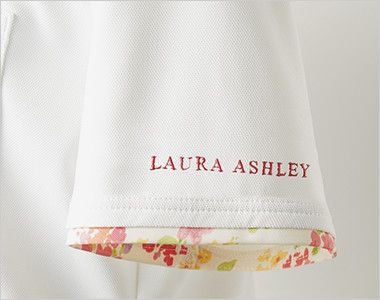 LW203 ローラ アシュレイ 半袖ニットシャツ ポロシャツ(女性用) ロゴ刺繍と花柄が印象的な袖