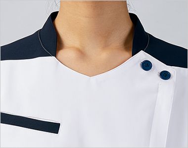 Montblanc MJ058 ジャケット(半袖)[女性用] スタンドカラー。ストラップが首に当たりにくい襟デザイン。