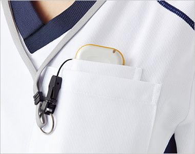 Montblanc MS301 スクラブ[男女兼用] 作業中の落下や紛失を防ぐ、PHS専用ポケット。