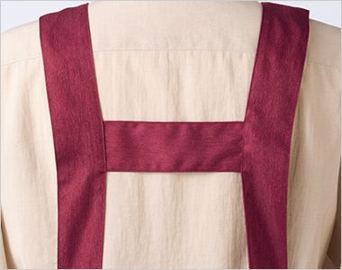 住商モンブラン OV5007 エプロン [男女兼用] 動いてもズレにくい、幅広の背面H型肩ひも。