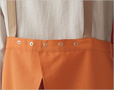 Montblanc OV5008 オニベジ エプロン[男女兼用] ウエストはドットボタン調節で後ろ姿もスッキリ。
