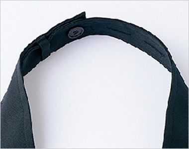 SA005 Montblanc 前掛けエプロン[男女兼用] 面ファスナー→ボタン仕様に変更。体型に合わせて3段階の調節が可能。余った首ひもはループにおさめる仕様で、見た目もスッキリ！