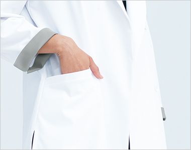 Montblanc UM101 uka medical uniform study ドクターコート/長袖[男女兼用] 前開きにしてもダブル比翼ボタンで美しいシルエット