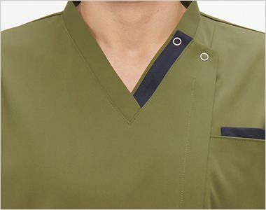 ナガイレーベン AY5522 スクラブ[男女兼用] 襟元